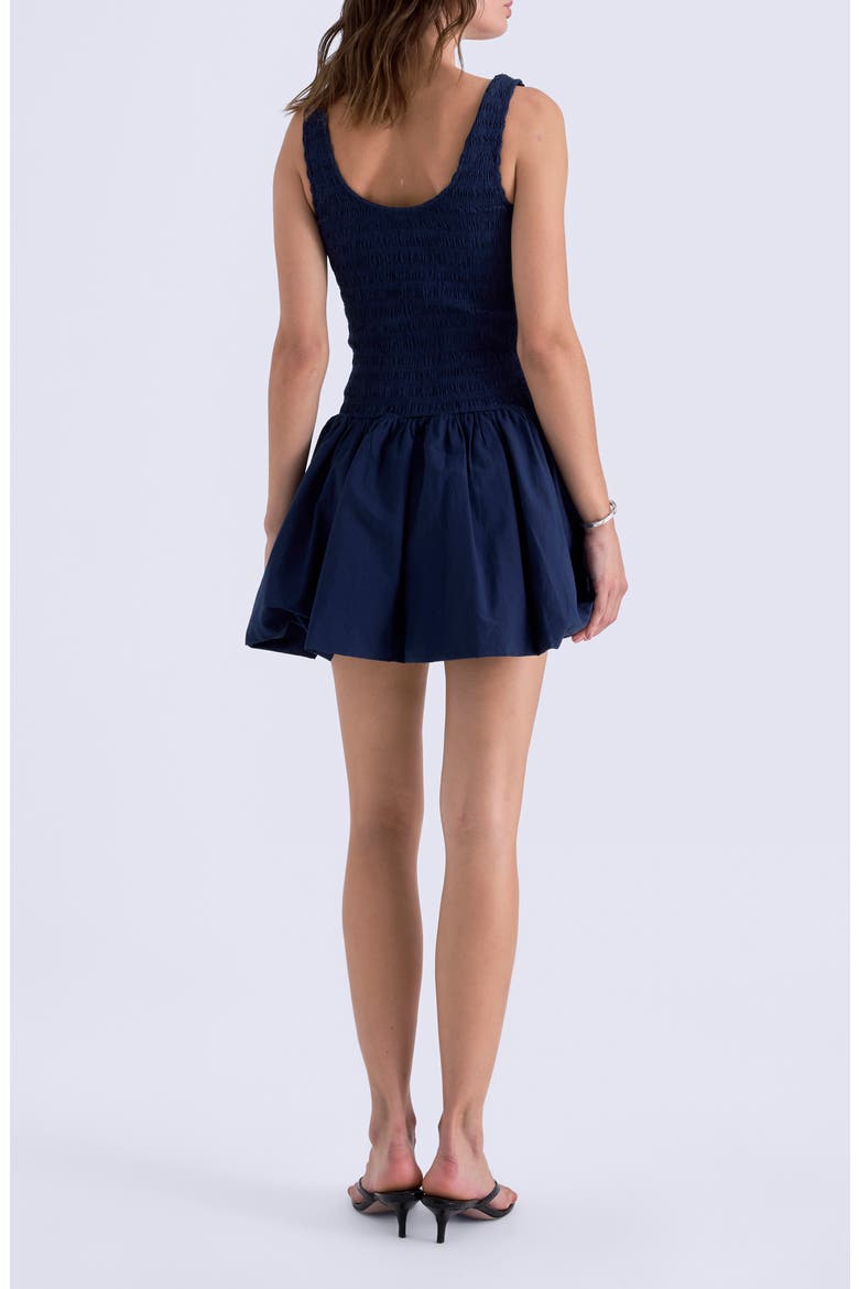 Ilona Smocked Bodice Fit & Flare Minidress, Alternate, color, PEACOAT
