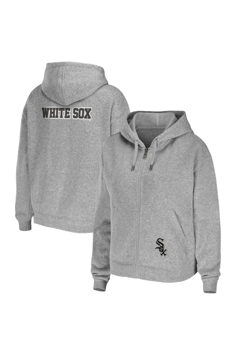 Women's WEAR by Erin Andrews Heather Gray Chicago White Sox Full-Zip Hoodie, Main, color, Heather Gray