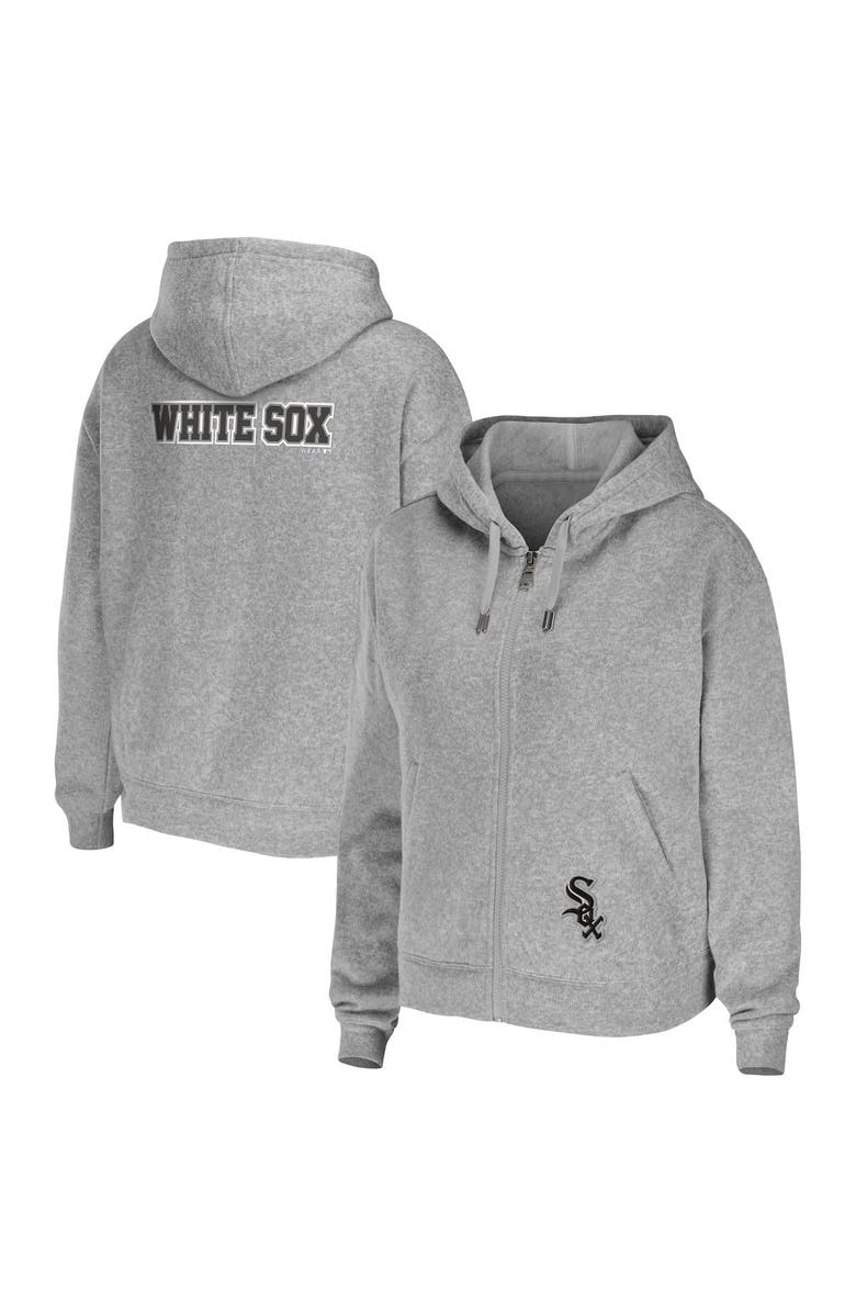 WEAR by Erin Andrews Women's WEAR by Erin Andrews Heather Gray Chicago White Sox Full-Zip Hoodie, Main, color, 