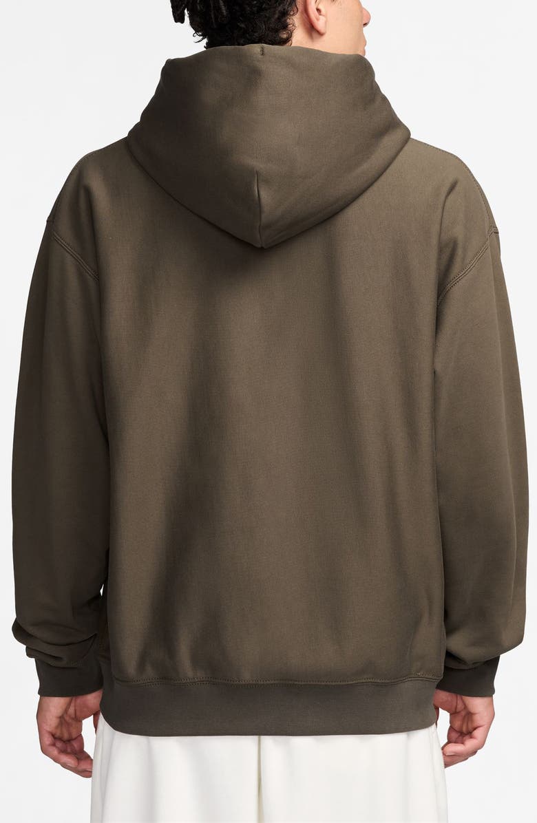 Nike Life Fleece Full Zip Hoodie, Alternate, color, Dark Hazel/ White