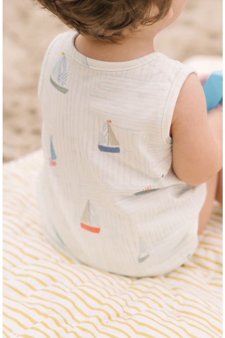 Sleeveless Organic Cotton Bodysuit, Alternate, color, SET SAIL