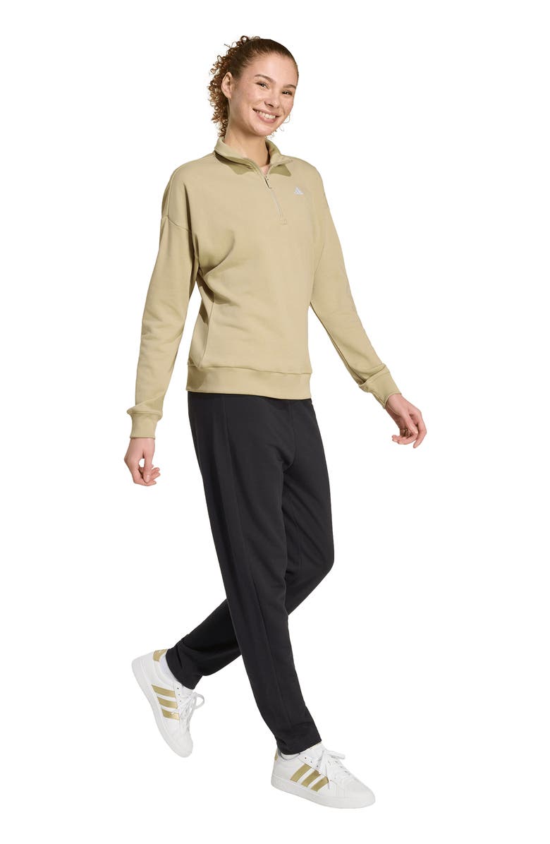 adidas French Terry Quarter Zip Pullover, Alternate, color, Wonder Cargo/ White