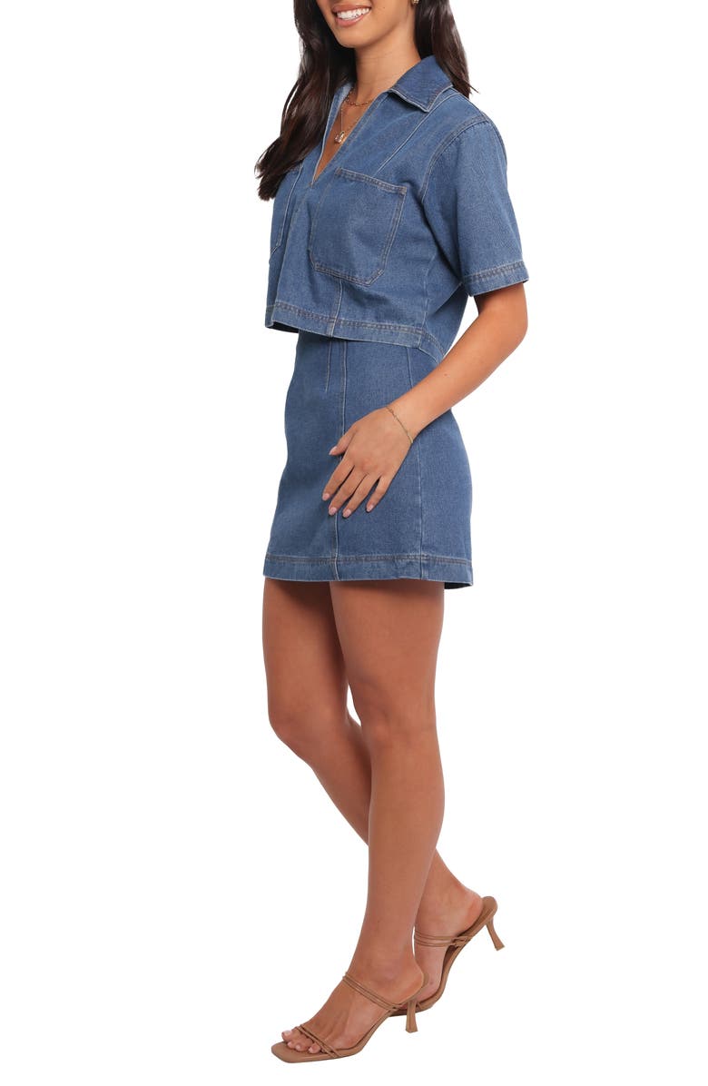 Petal & Pup Cera Denim Crop Top & Miniskirt Set, Alternate, color,