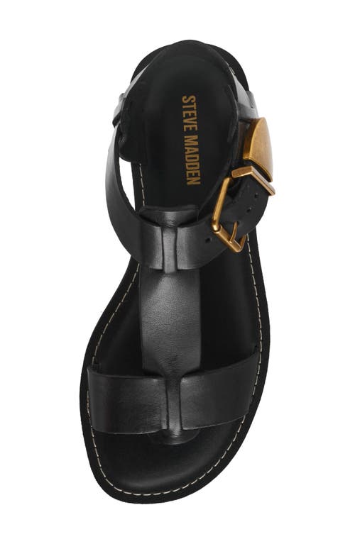 Steve Madden Brazinn Gladiator Sandal In Black Leather