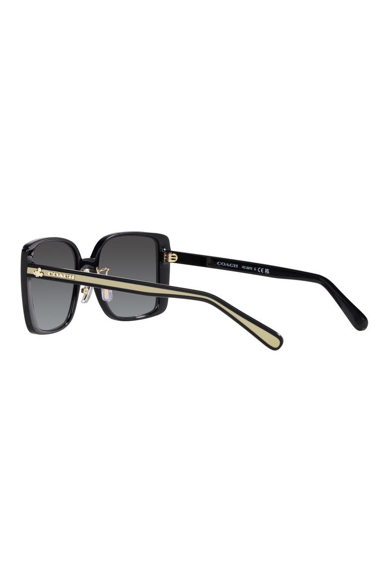 56mm Gradient Square Sunglasses, Alternate, color, BLACK