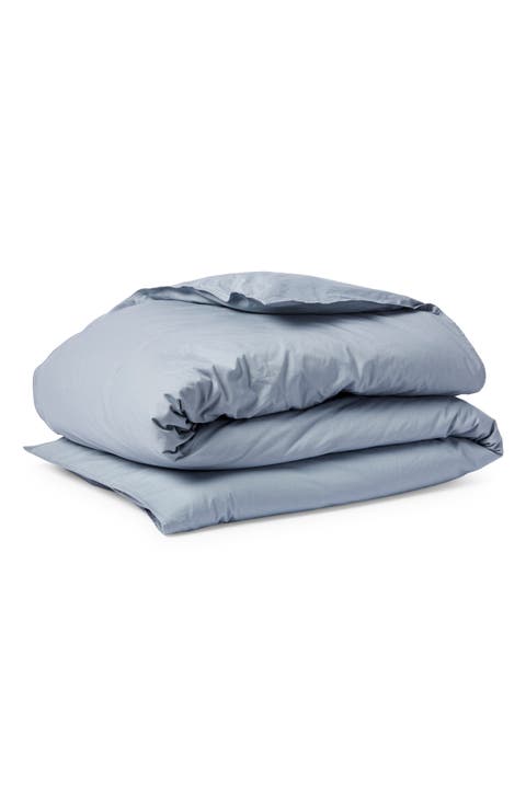 Crinkled Organic Cotton Percale Duvet Cover
