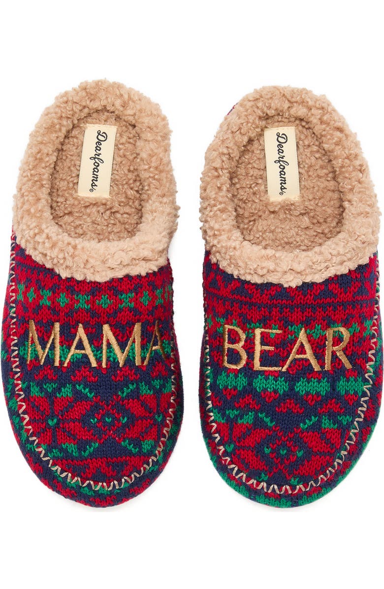 DEARFOAMS Mama Bear Clog Slipper, Main, color, Fairisle