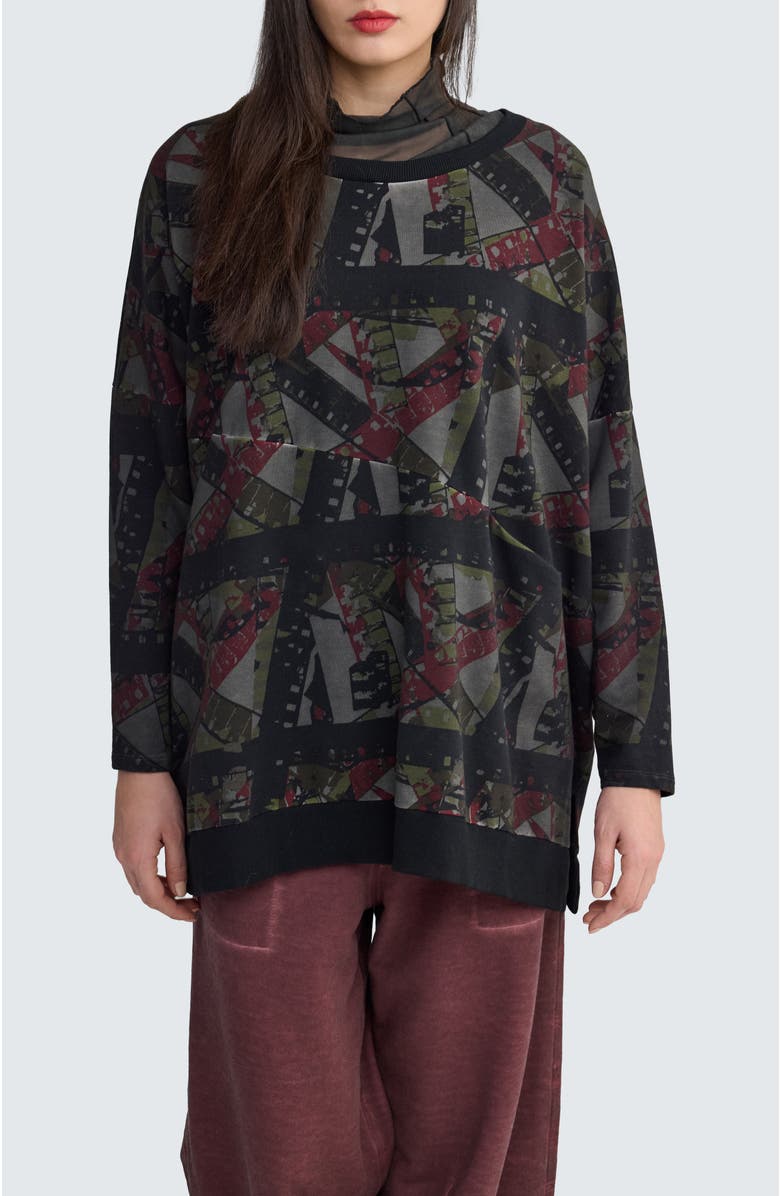 LUUKAA Aurora Art Print Pullover, Main, color, Smoky Print