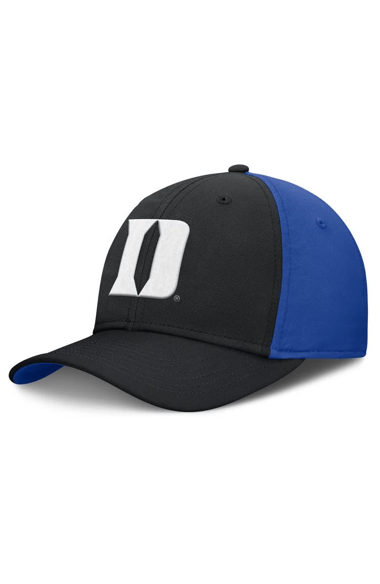 Nike Men's Nike Black/Royal Duke Blue Devils 2025 Sideline Rise Local Performance Flex Hat, Alternate, color, Black