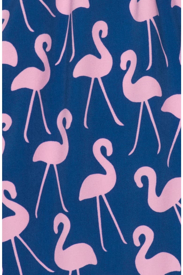 Kids' Flamingo Print Swim Trunks, Alternate, color, ROSE BLUE