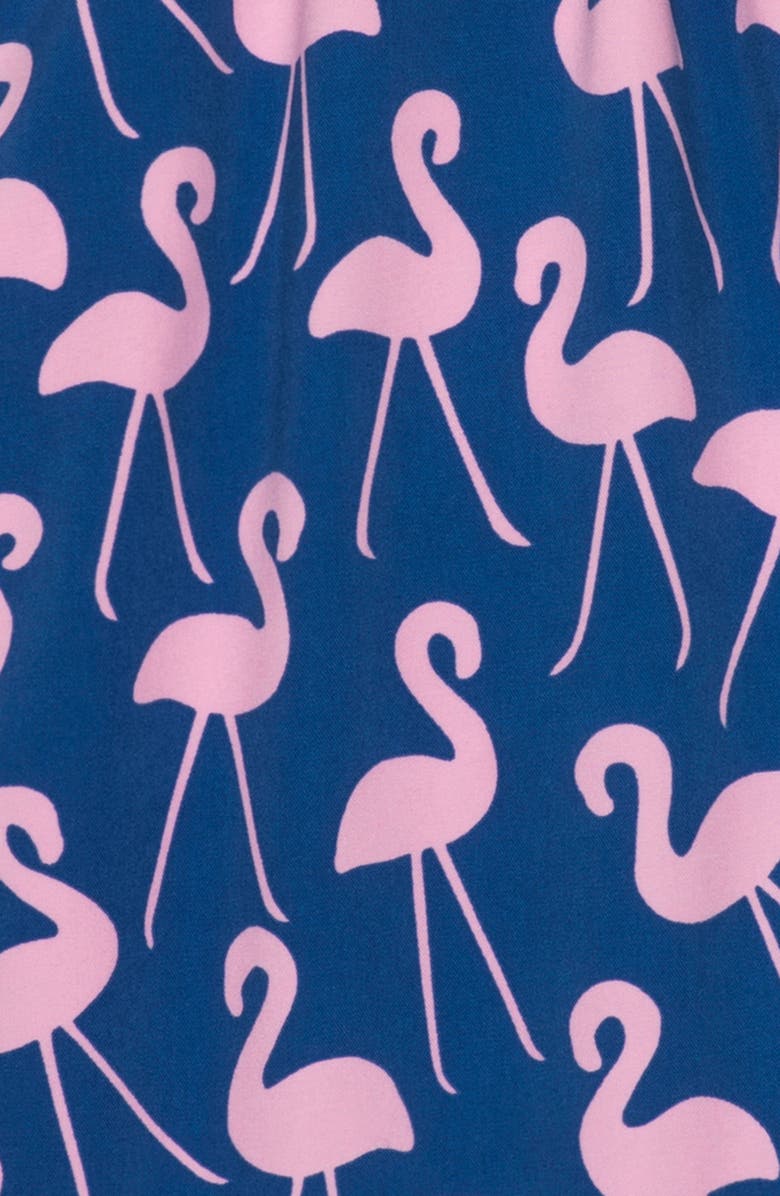 Tom & Teddy Kids' Flamingo Print Swim Trunks, Alternate, color, Rose Blue