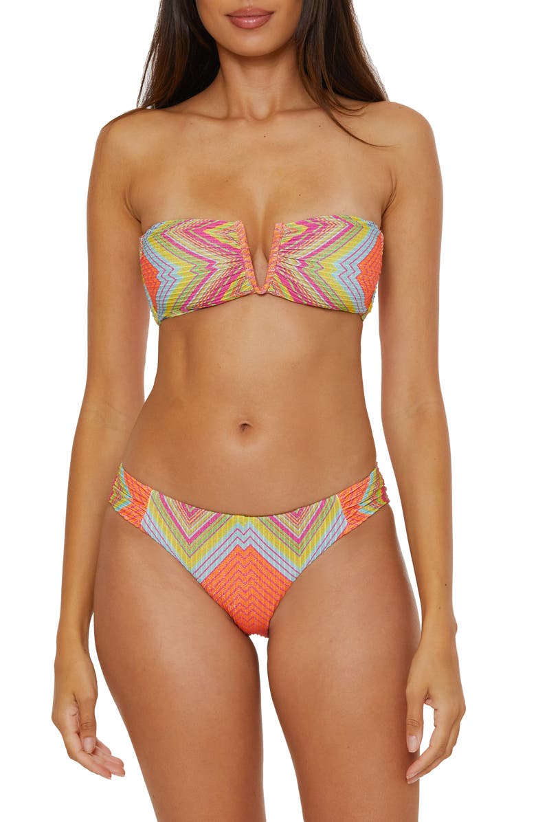 Becca Summer Hipster Bikini Bottoms, Alternate, color, Blue Multi