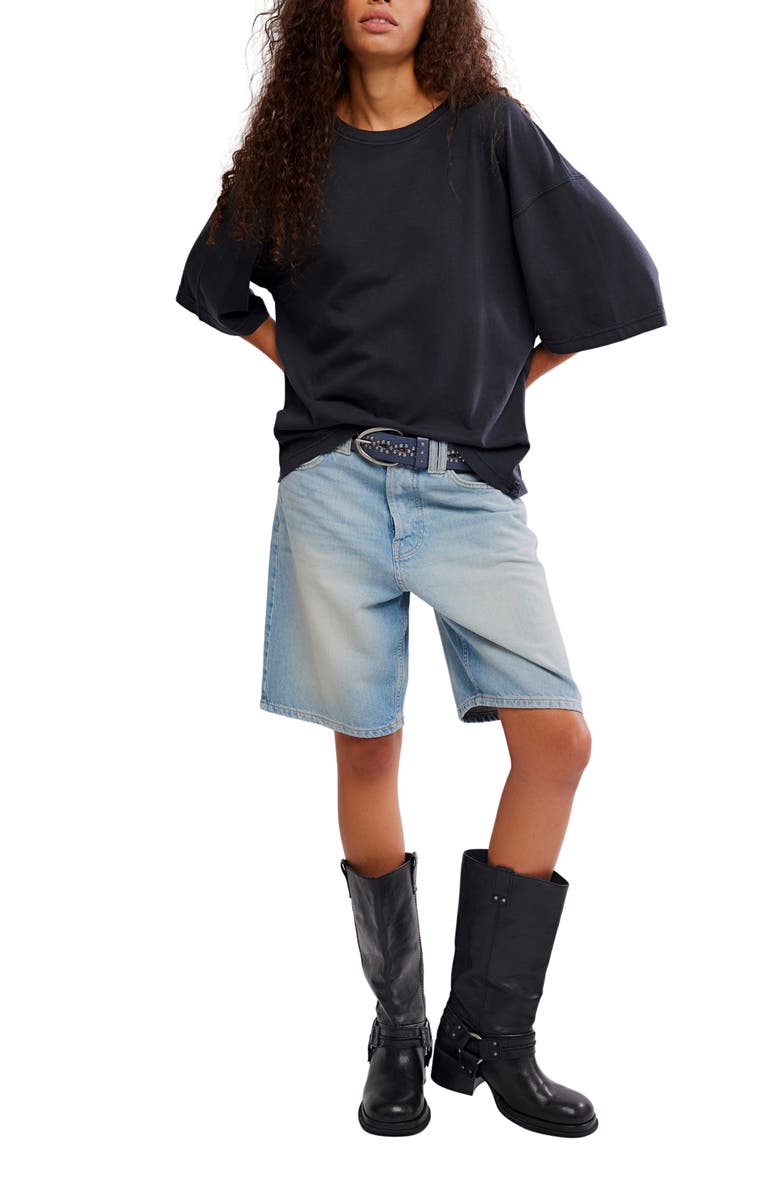 Free People WTF Perfect Oversize Cotton T-Shirt, Alternate, color, Black