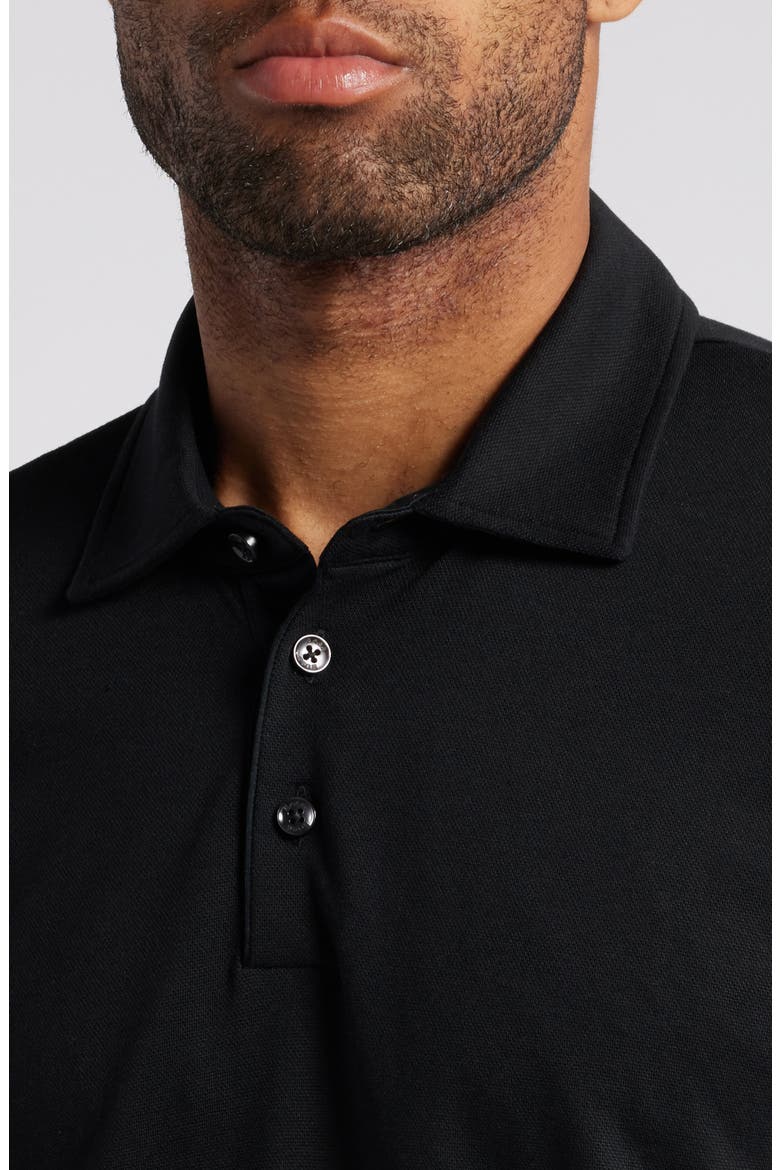 Press Lyocell & Cotton Polo, Alternate, color, BLACK