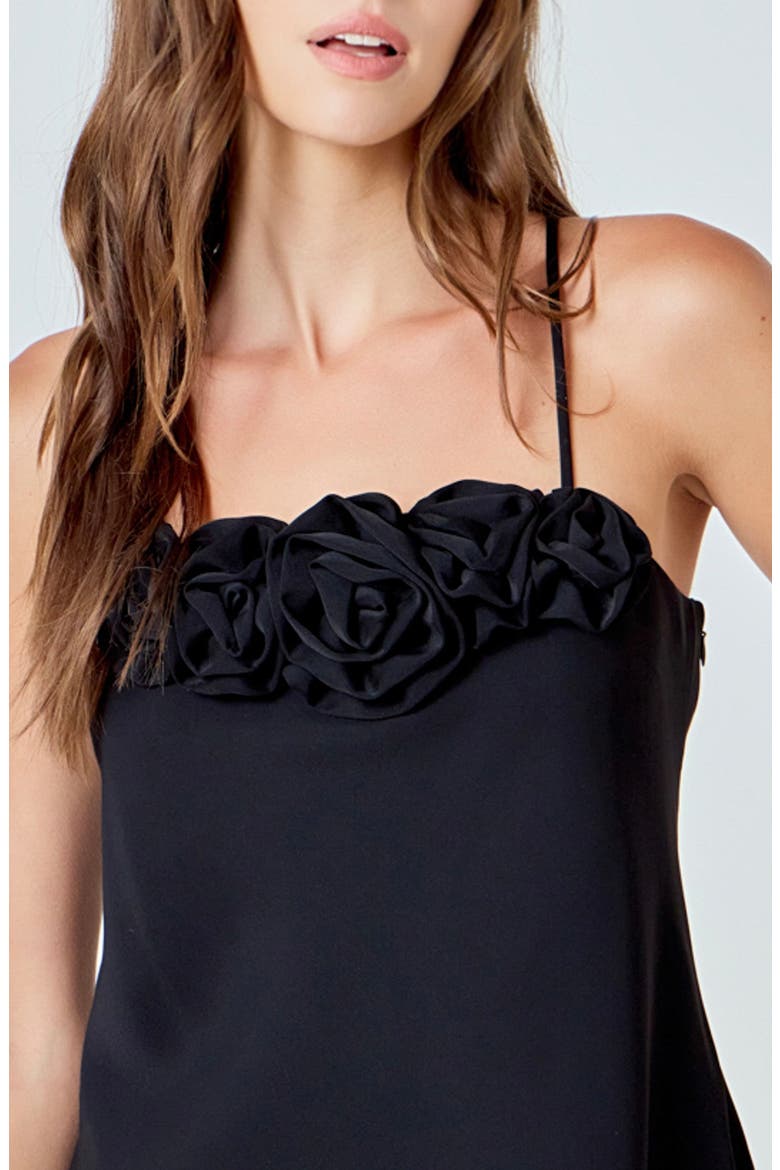 Rosette Minidress, Alternate, color, BLACK