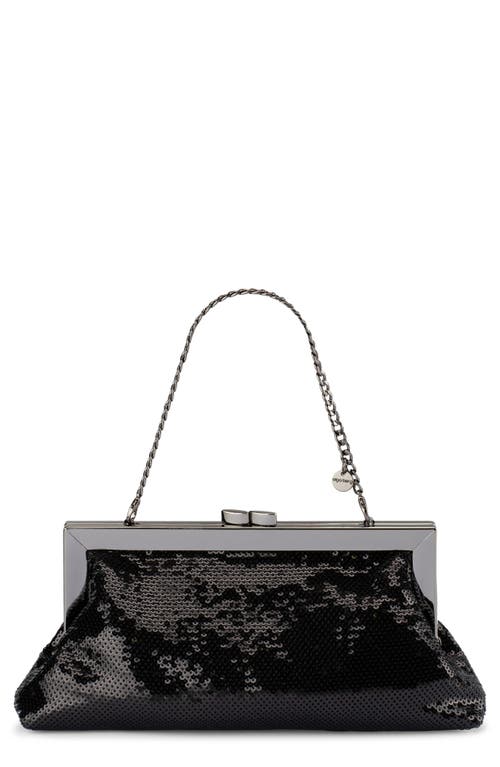 Olga Berg Zephyr Sequin Clutch In Black