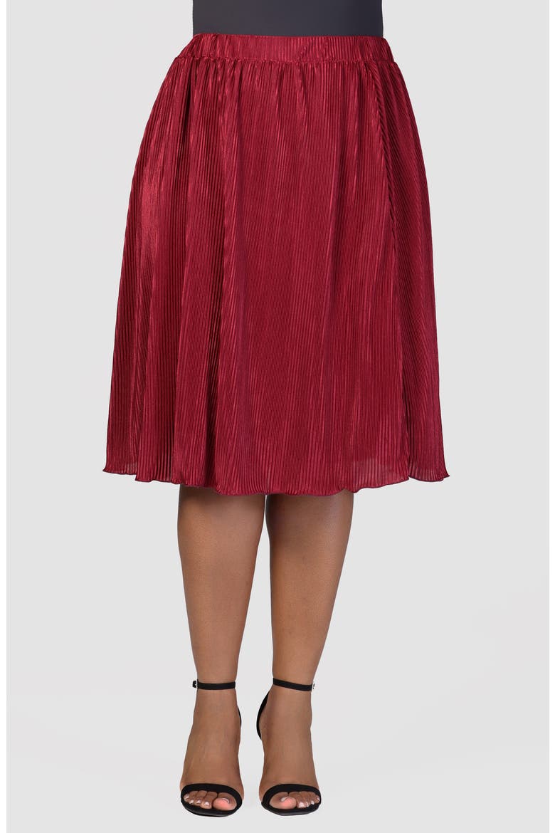 Shimmery Pleated Skirt, Main, color, WINE