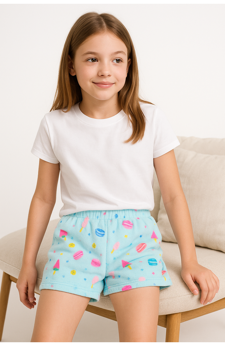 Preppy Goose Plush Sweets and Popsicles loungewear Shorts, Alternate, color, Mint