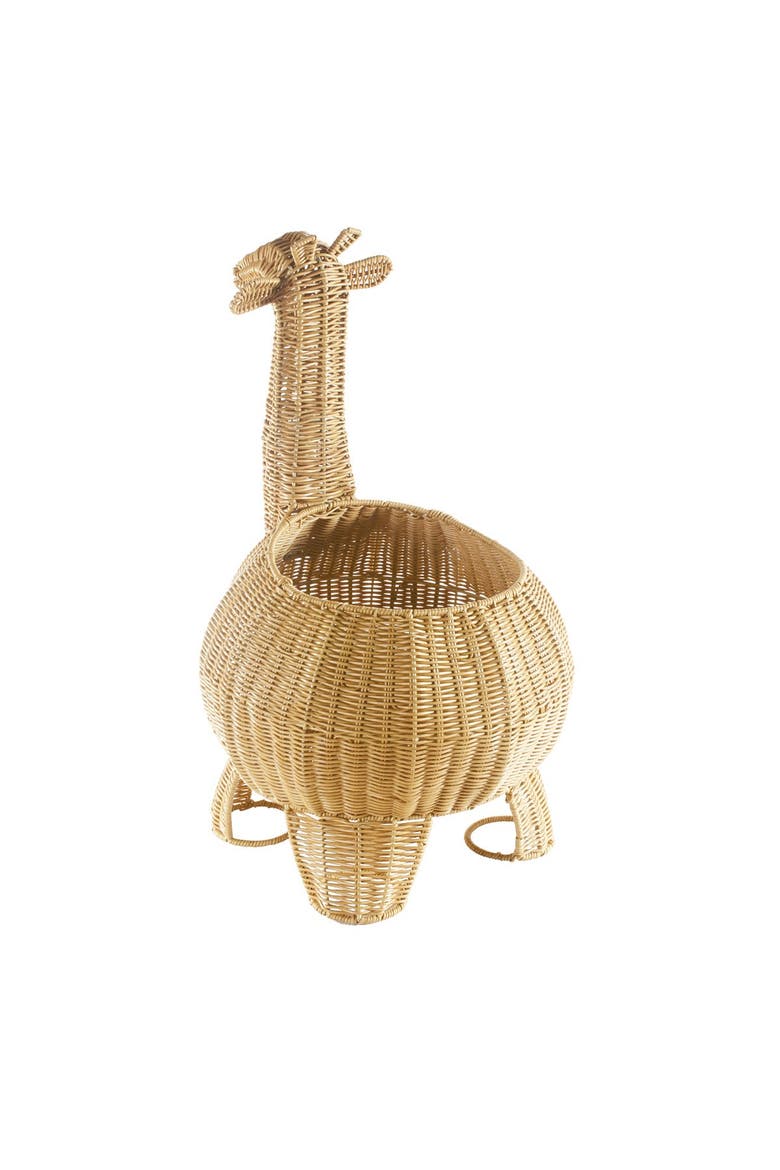 Giraffe Washable Wicker Floor Basket, Alternate, color, Brown