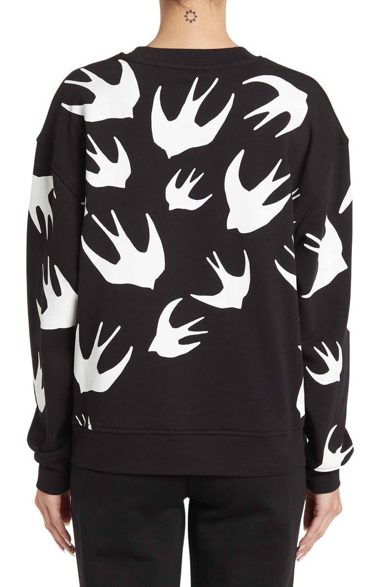 MCQ Alexander McQueen Code Bird Print Pullover Sweatshirt, Alternate, color,
