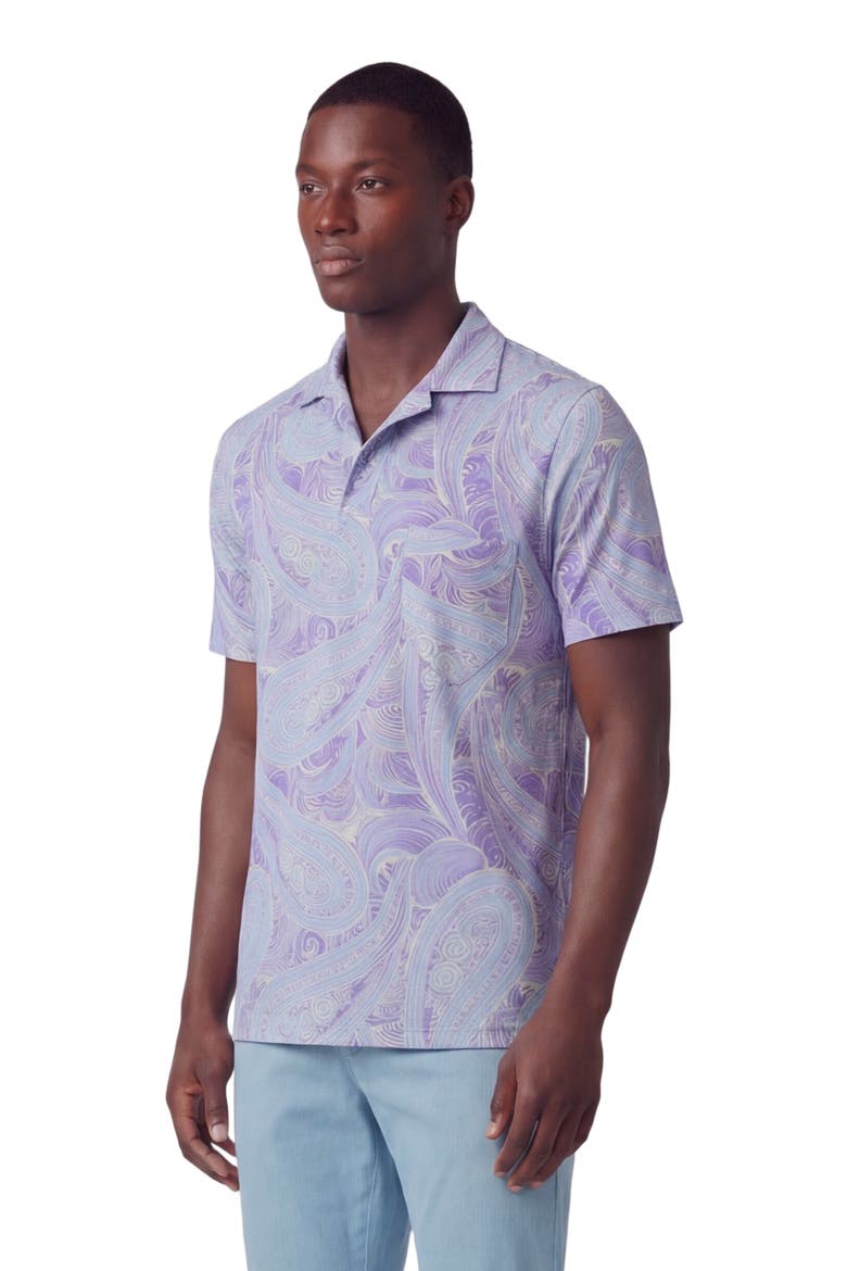 Marakesh Paisley Mens Wool Johnny Collar Polo, Alternate, color, MARAKESH PAISLEY HELIO