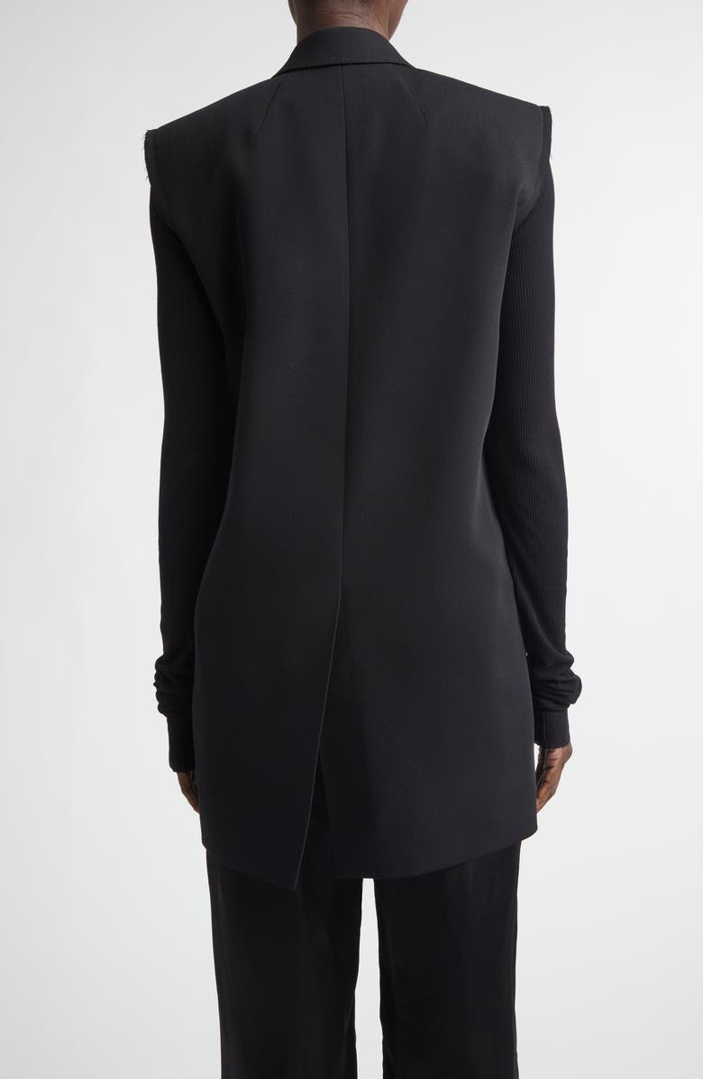 Rick Owens Raw Edge Wool Vest, Alternate, color, Black