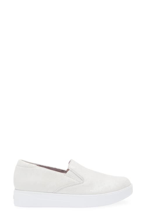 Munro Lennox Slip-on Sneaker In White Snake Print Suede