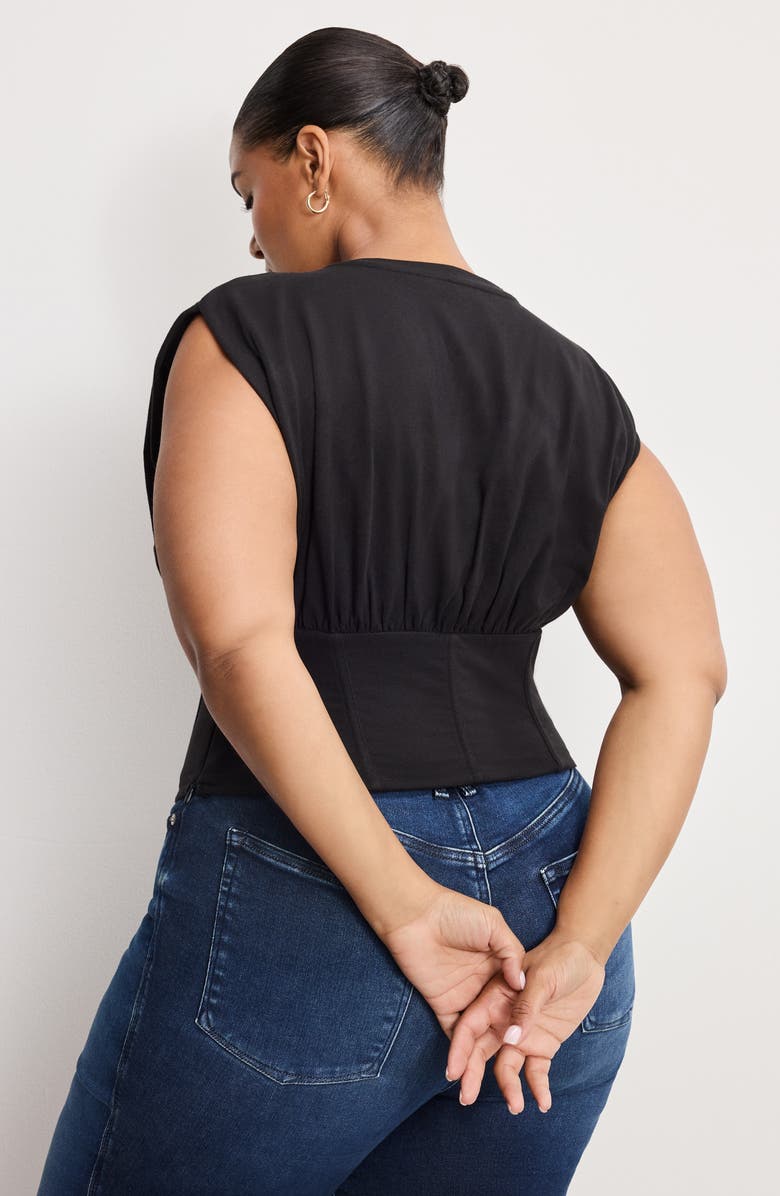 Good American Sleeveless Corset TOP, Alternate, color, Black001
