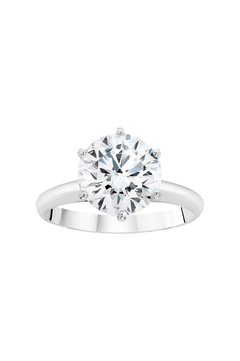 Platinum 3Ct Certified Diamond Solitaire Engagement Ring Lab Grown, Main, color, Platinum