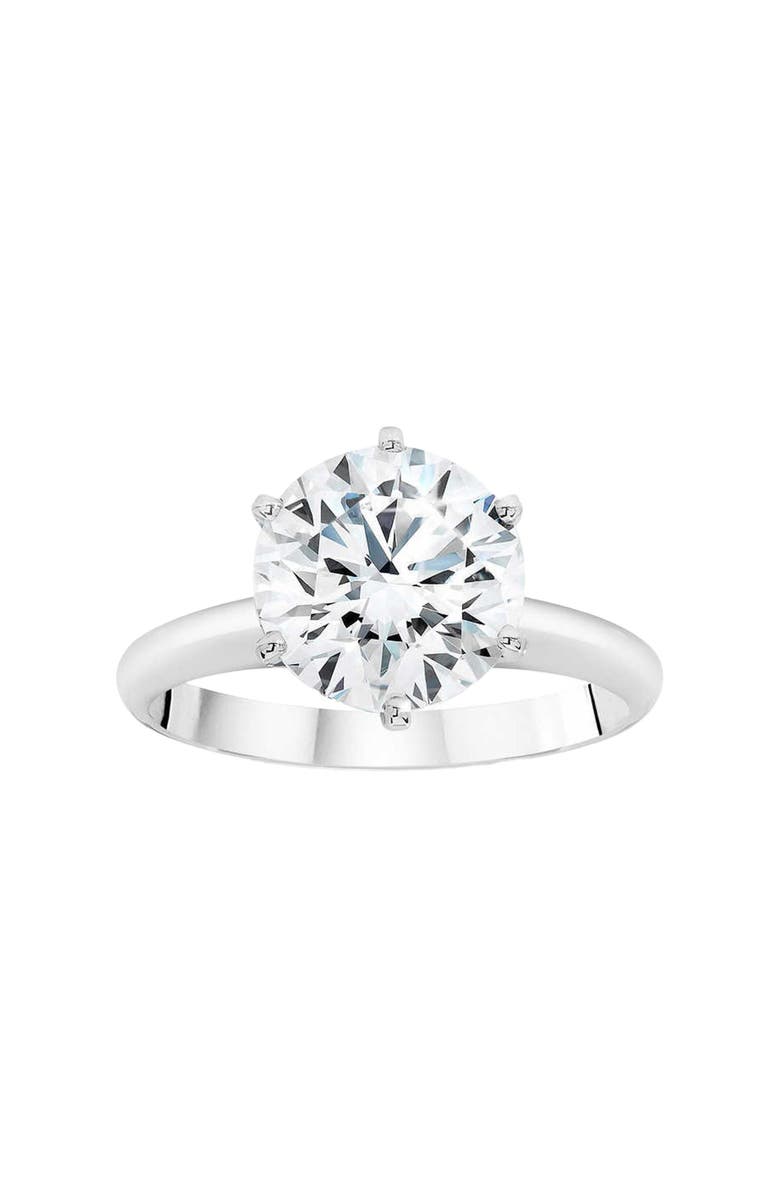 Bliss Diamond Platinum 3Ct Certified Diamond Solitaire Engagement Ring Lab Grown, Main, color, 
