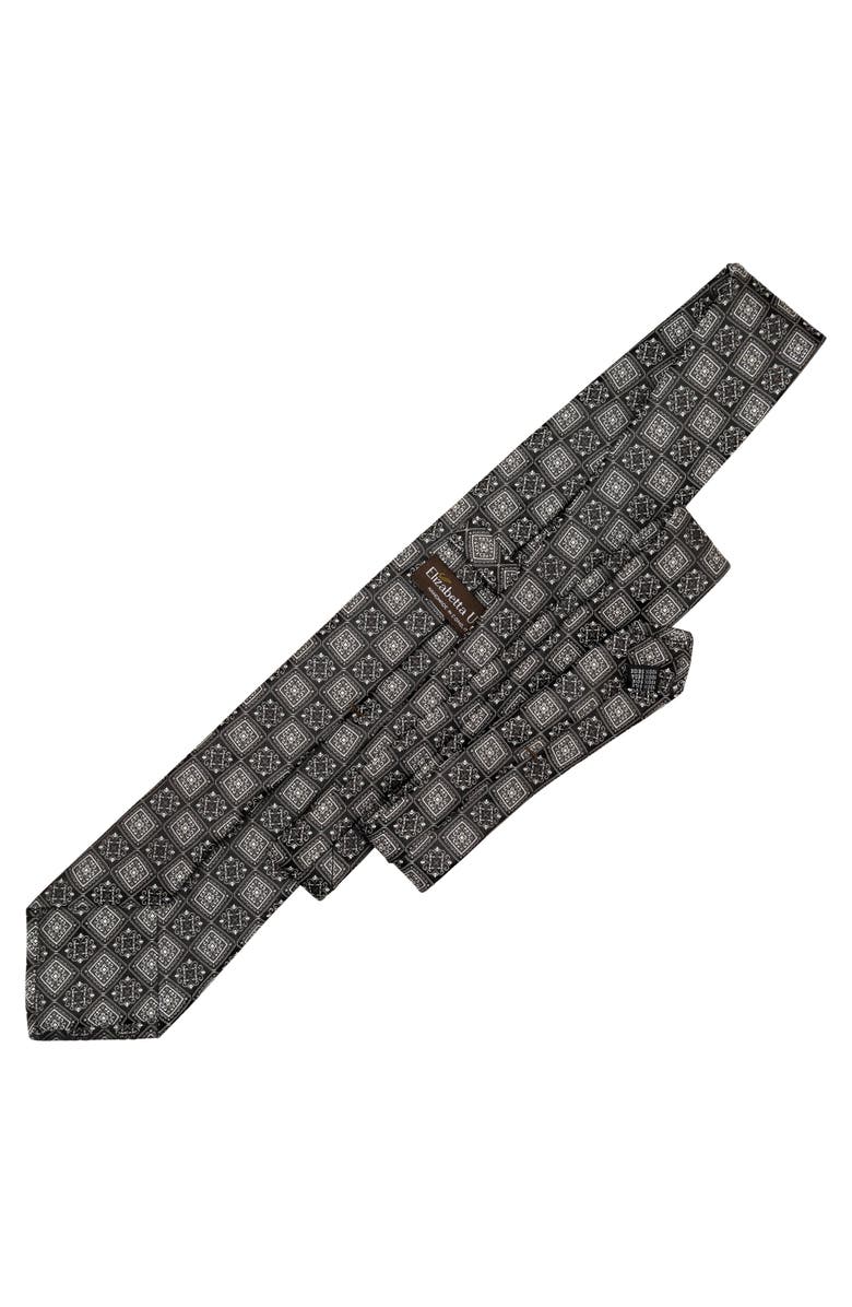 Elizabetta De Sica - Silk Jacquard Tie for Men, Alternate, color, Black