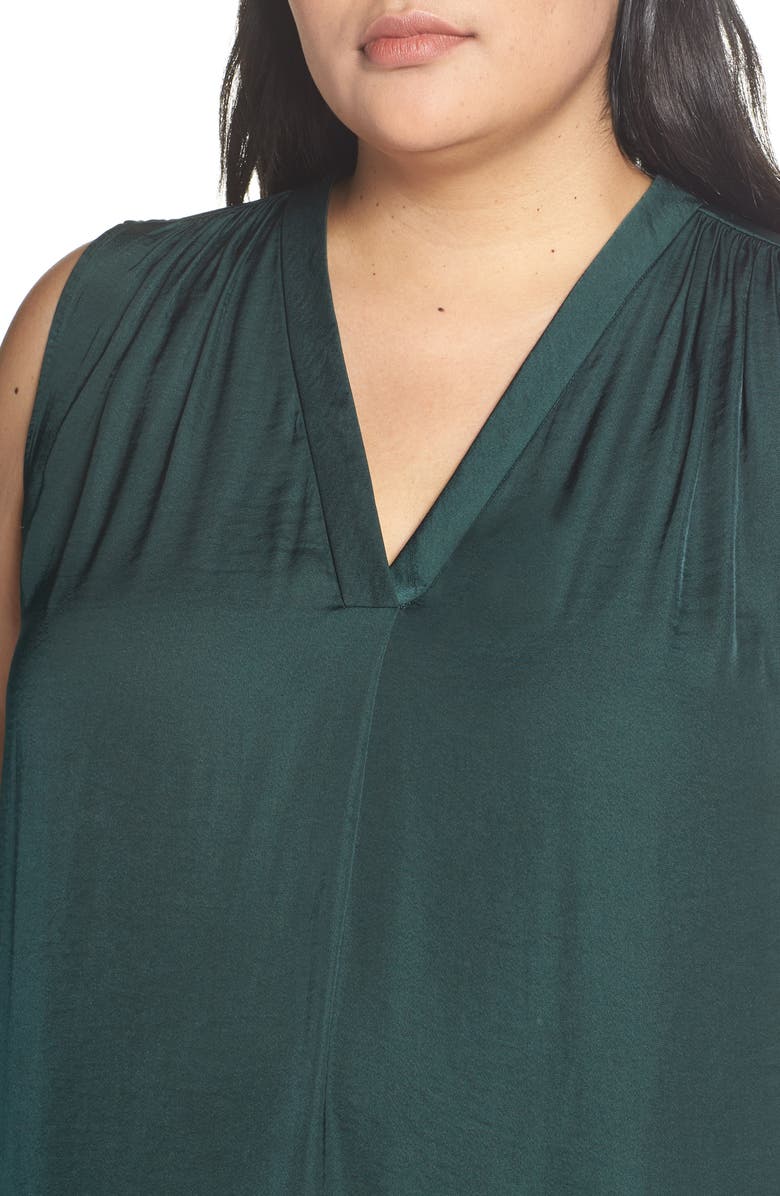 Vince Camuto V-Neck Rumple Satin Blouse, Alternate, color,