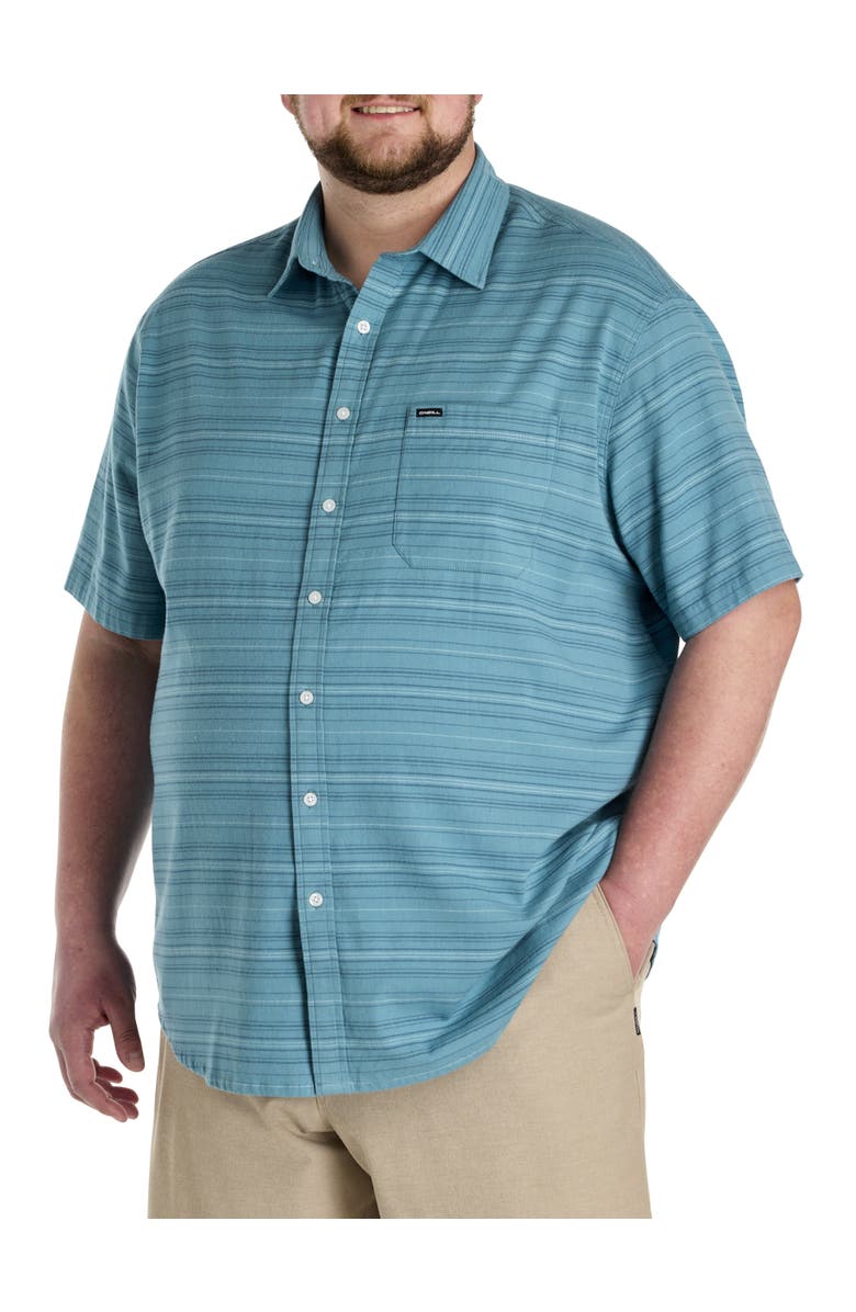 O'Neill Big & Tall Seafaring Stripe Sport Shirt, Main, color, Stromy Blue