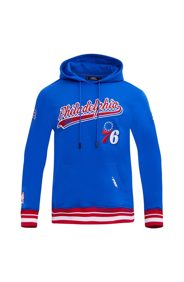 PRO STANDARD Men's Pro Standard Royal Philadelphia 76ers Script Tail Pullover Hoodie, Alternate, color, 
