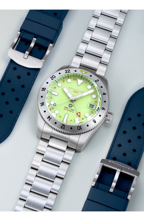 Spinnaker Croft Gmt Automatic Bracelet & Rubber Strap Watch, 39mm In Green