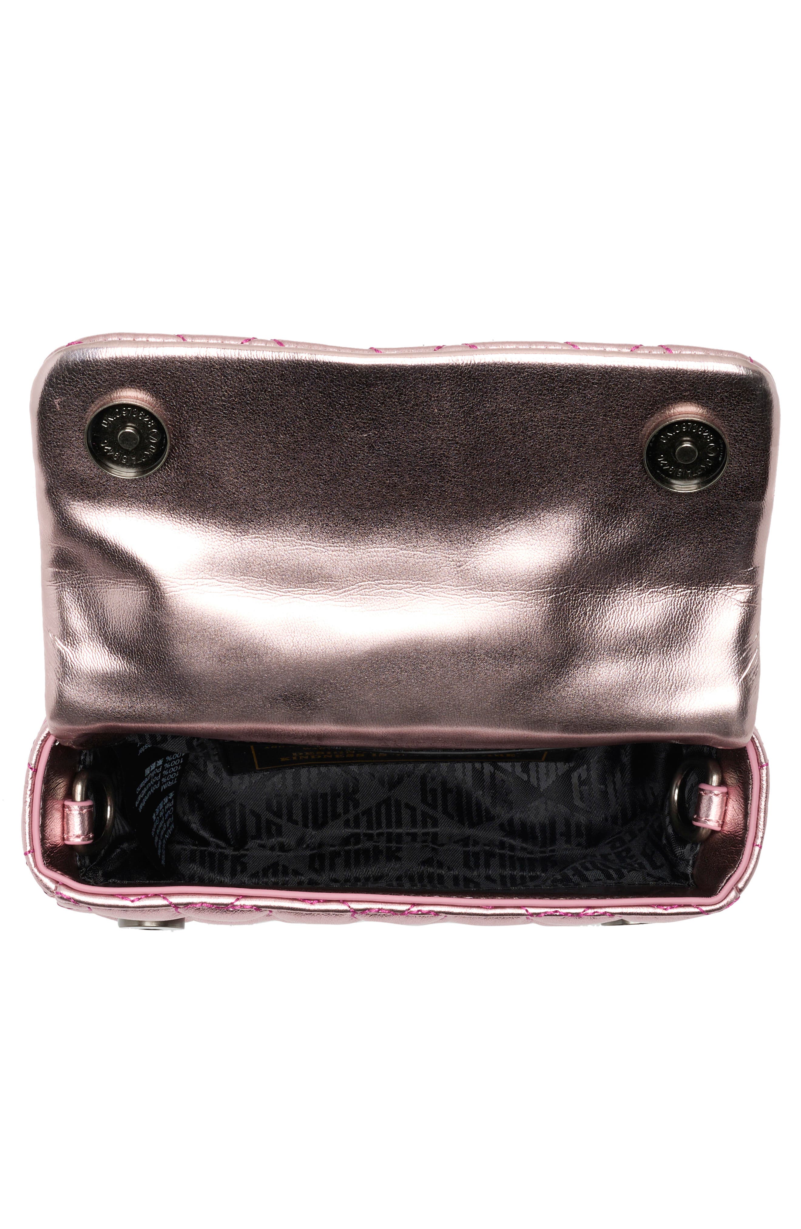 Kurt Geiger London Mini Brixton Heart Quilted Top Handle Bag, Alternate, color, Pink