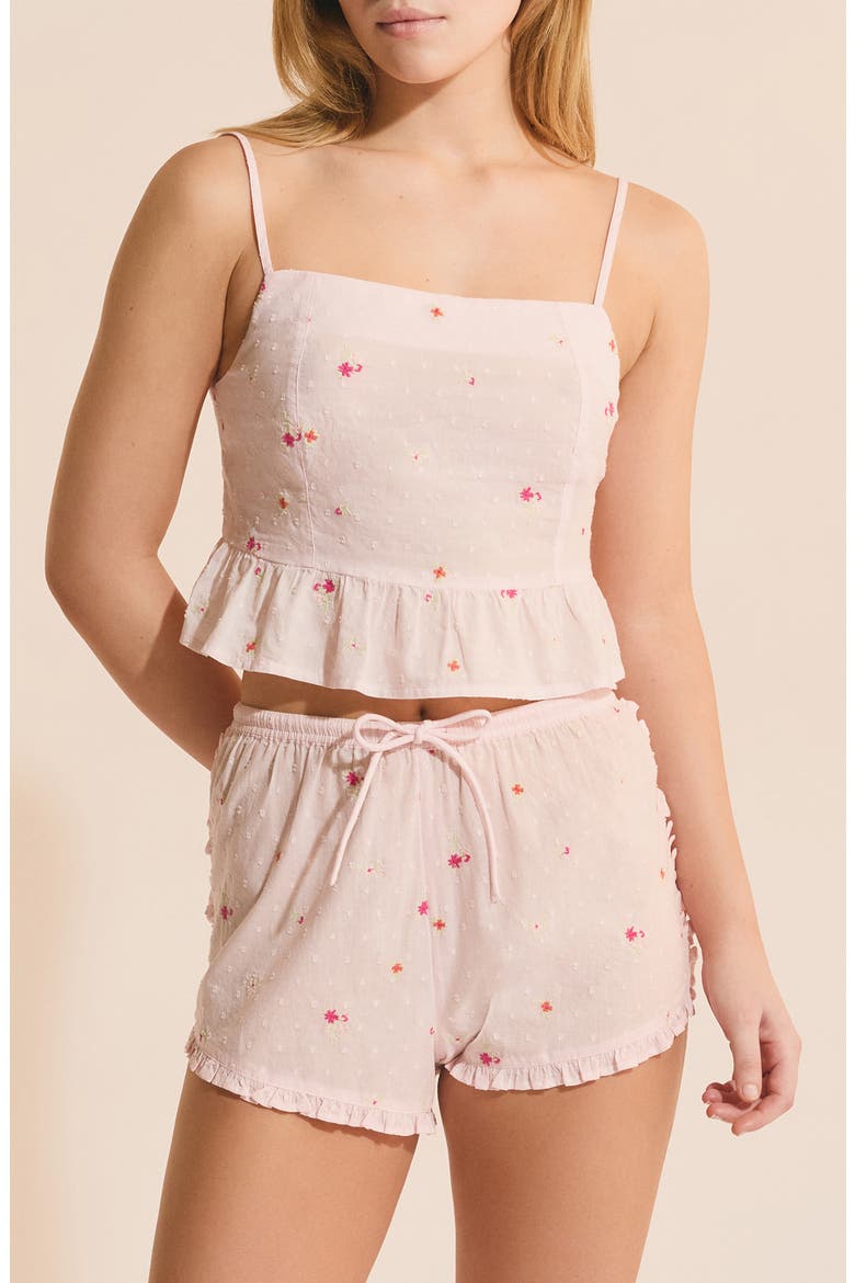 Oria Swiss Dot Peplum Pajama Top, Main, color, PINK
