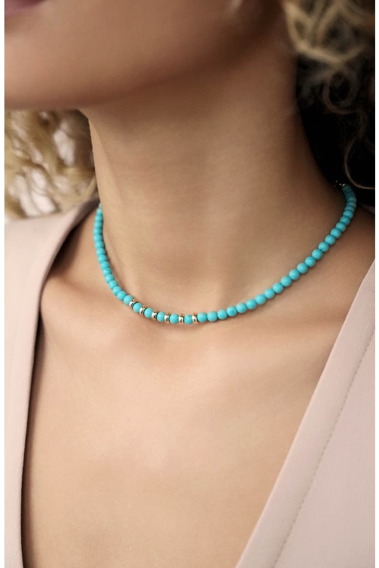 Turquoise Bead Choker Necklace, Alternate, color, TURQUOISE