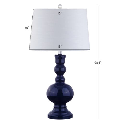 Jonathan Y Genie 28.5" Glass Led Table Lamp In Navy