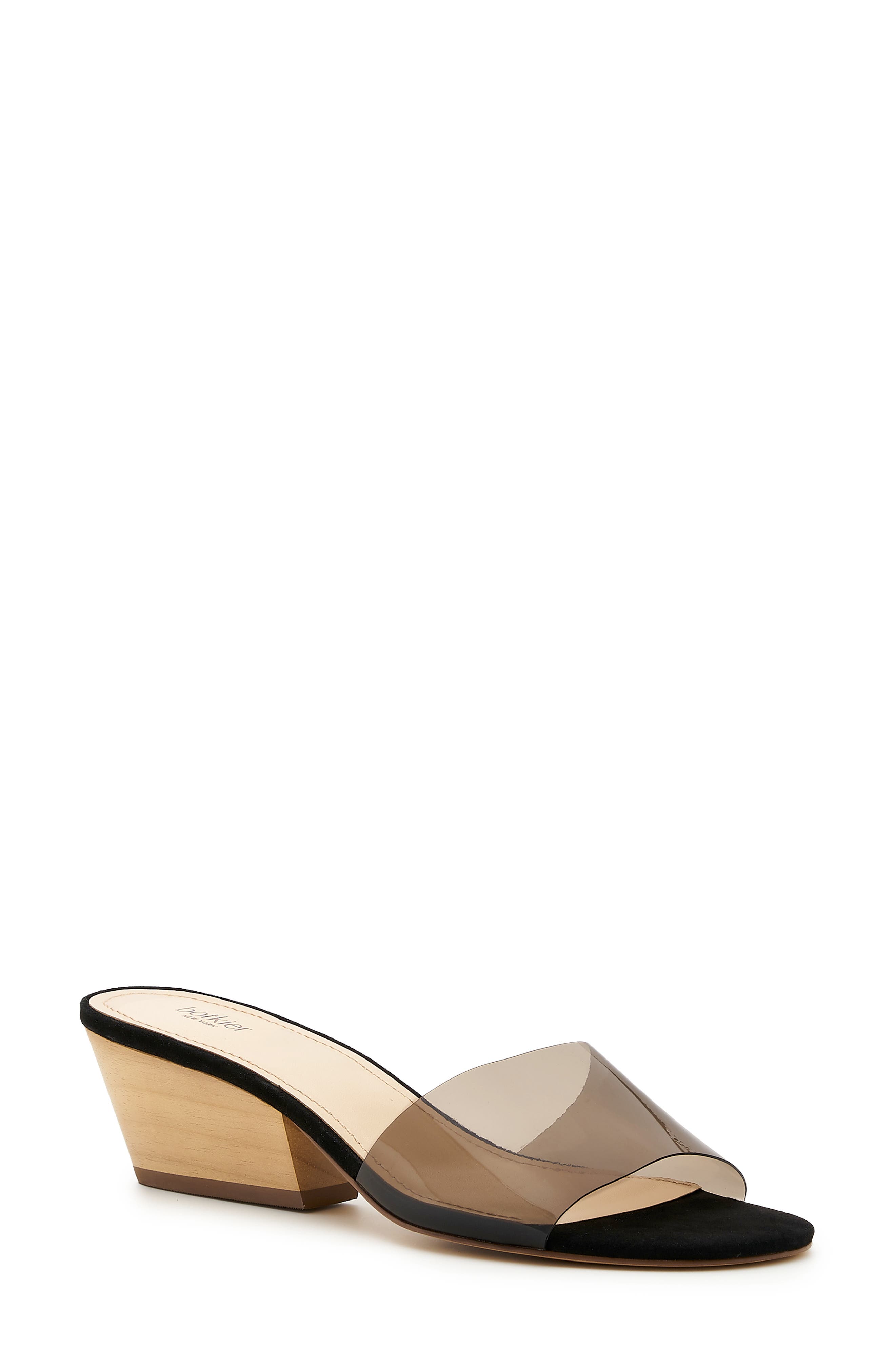 Carlie Slide Sandal, Main, color, BLACK FAUX LEATHER