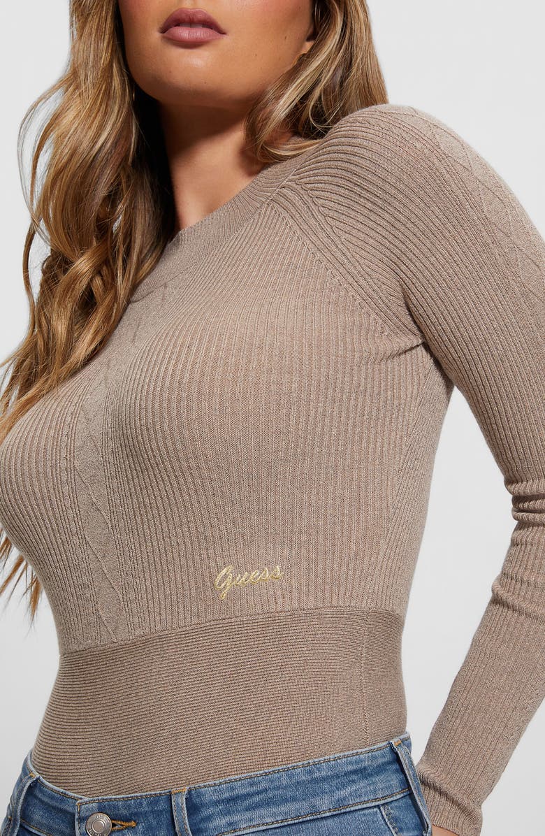 GUESS Mixed Stitch Mock Neck Sweater, Alternate, color, 