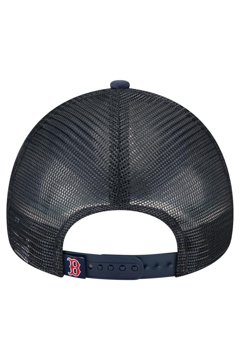 Men's New Era  Navy Boston Red Sox Distressed 9FORTY A-Frame Adjustable Trucker Hat, Alternate, color, Navy