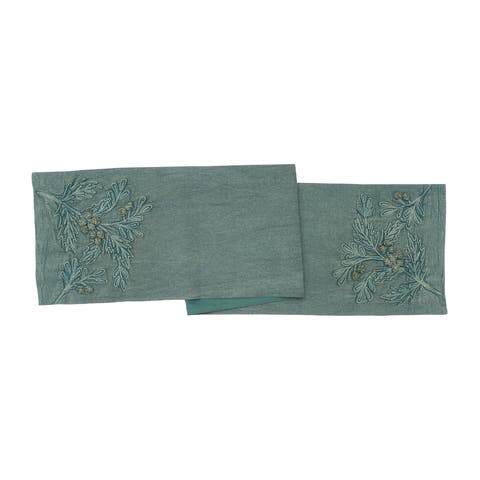 Holly Berry Botanical Christmas Tabletop Runner 14" x 72"