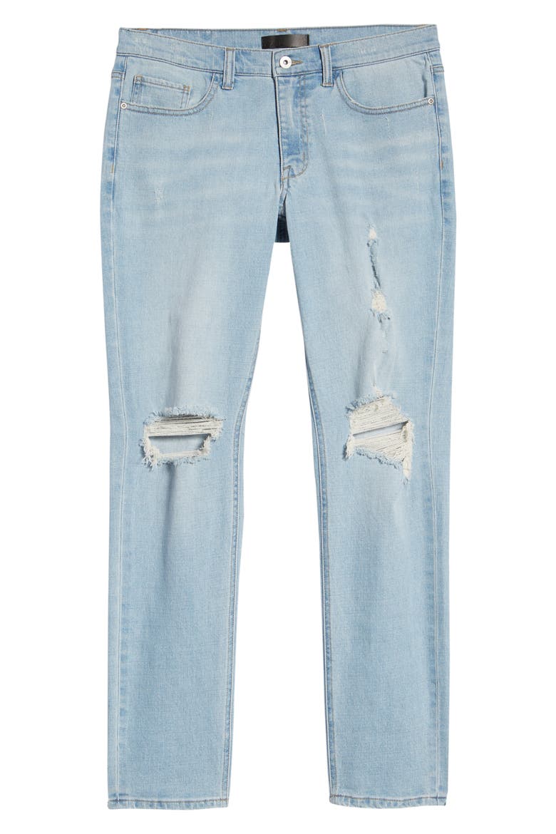 Ripped Skinny Fit Jeans, Alternate, color, BLUE CORGAN WASH