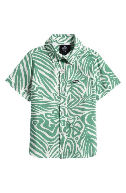 Kids' Cosmic Surfing Button-Up Shirt (Toddler & Little Kid)