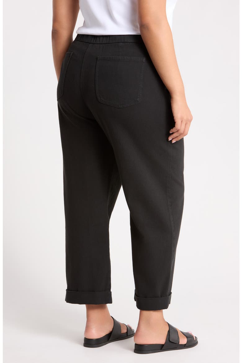Organic Cotton Ankle Straight Leg Pants, Alternate, color, BLACK