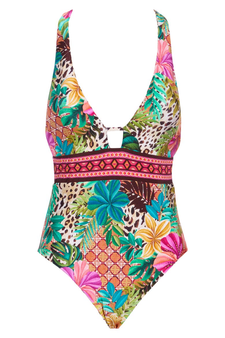 Paradise Heat Reversible One Piece Swimsuit, Alternate, color, BROWN MULTI