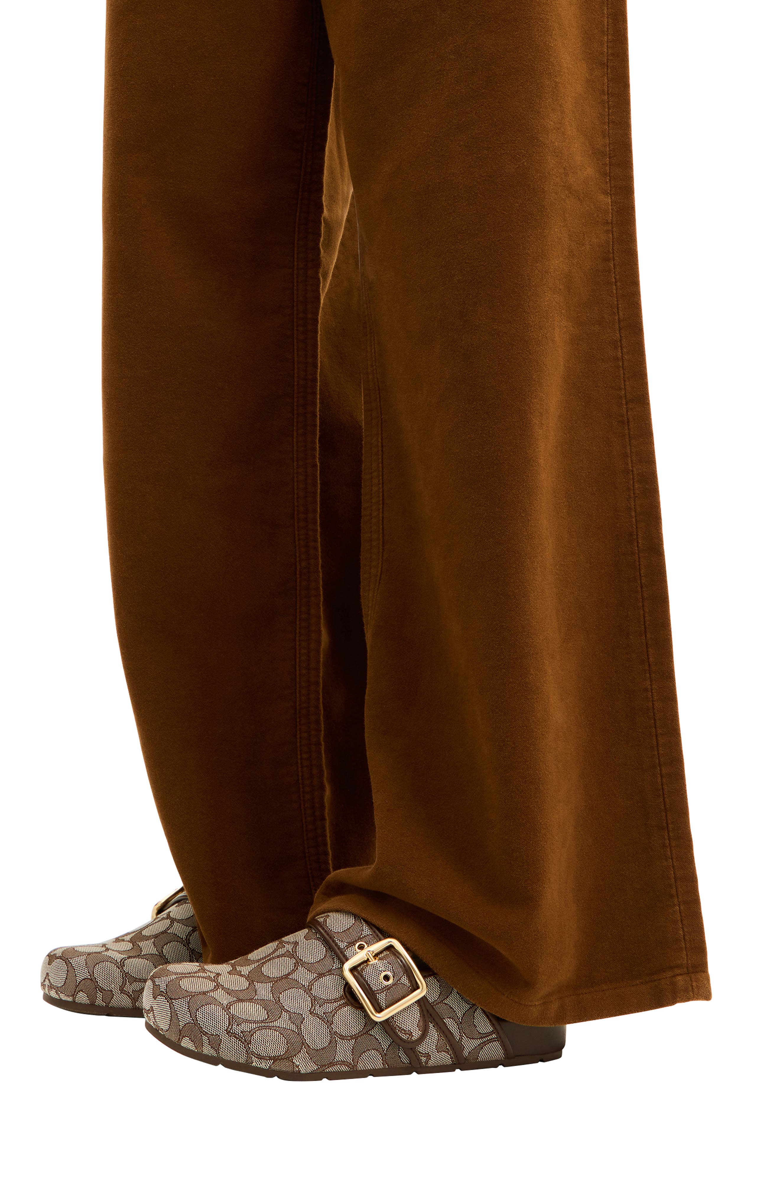 COACH Archival Signature Jacquard Buckle Clog, Alternate, color, Oak/ Maple