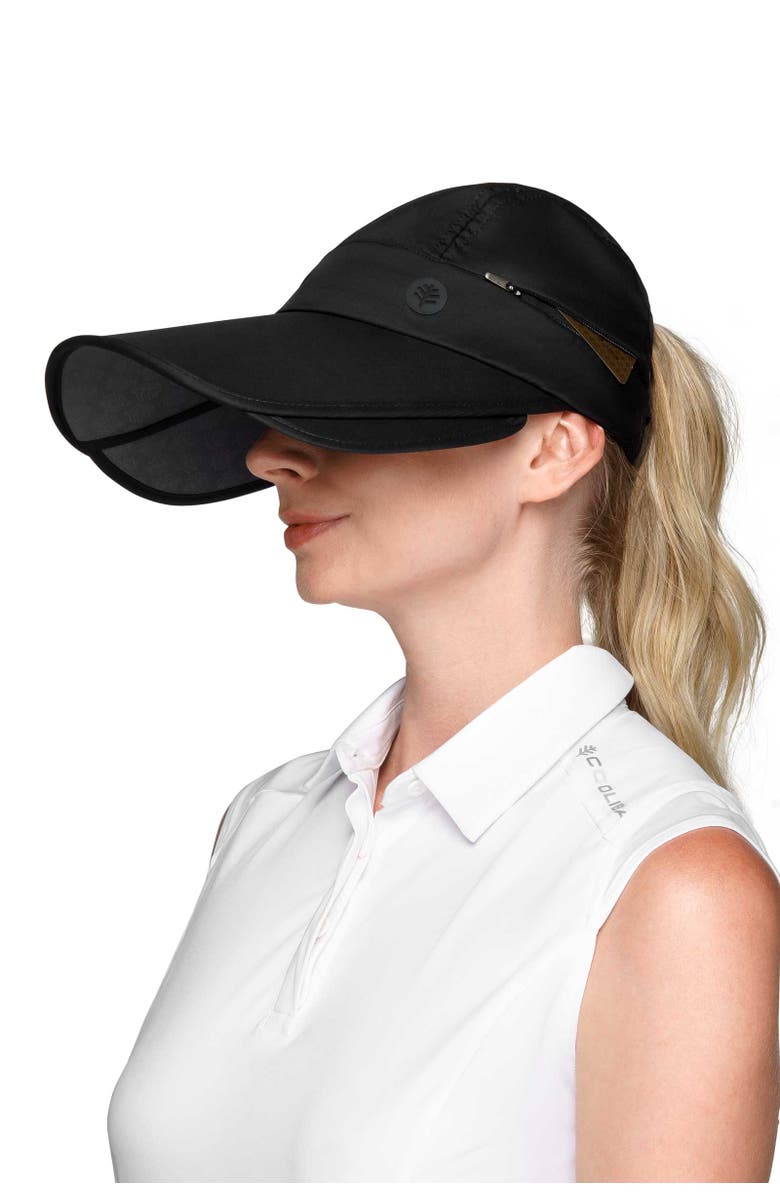 Coolibar Women's Convertible Visor - UPF 50+ Sun Protection - Olivia, Alternate, color, Black