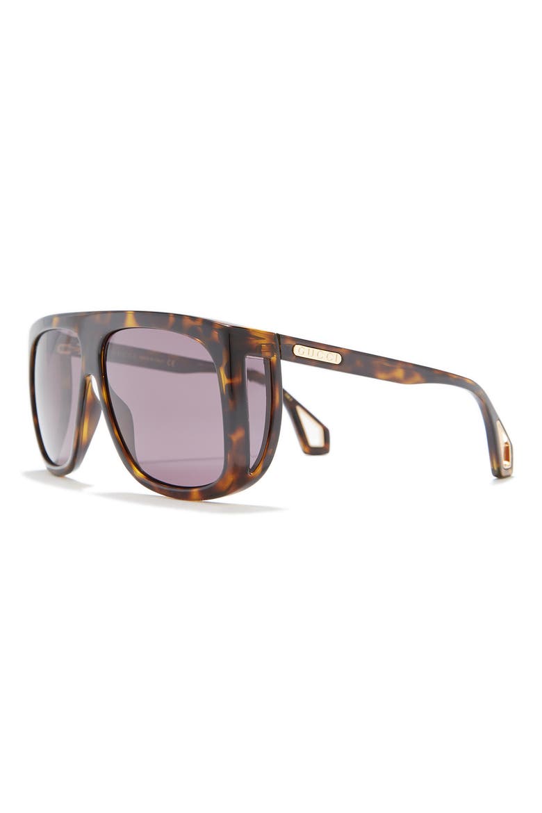 62mm Shield Aviator Sunglasses, Alternate, color, HAVANA HAVANA GREY/ GRY